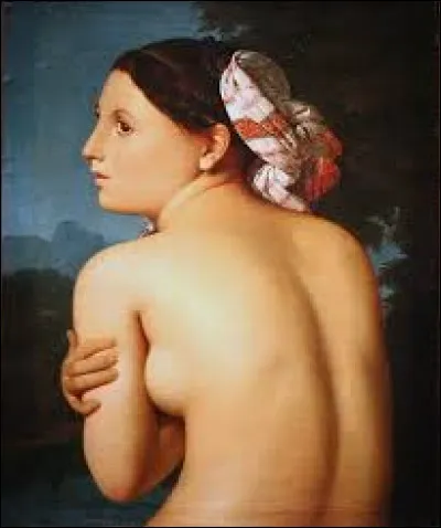 Quel peintre a r&eacute;alis&eacute;, en 1807, cette toile intitul&eacute;e ''La Baigneuse &agrave; mi-corps'' ?