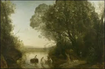 Peinture mythologique datant de 1855, ''Le Bain de Diane'' est l'�uvre du membre de l'&Eacute;cole de Barbizon...