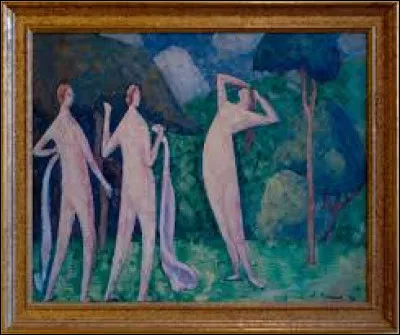 Lequel de ces trois membres de l'&Eacute;cole de Pont-Aven a r&eacute;alis&eacute;, en 1890, cette toile intitul&eacute;e ''Les Baigneuses'' ?