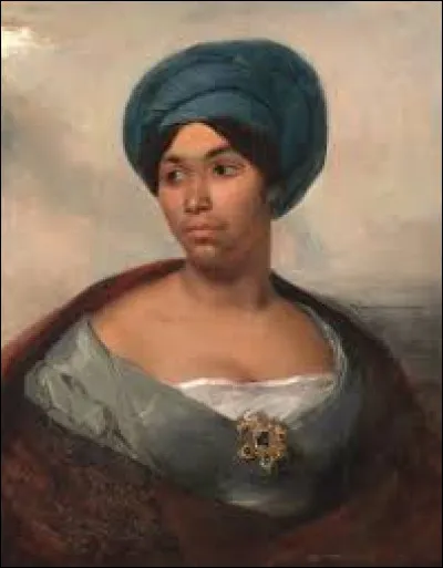 Peinte vers 1827, ''Portrait d'une femme coiff&eacute;e d'un turban bleu'' est l'�uvre du romantique...