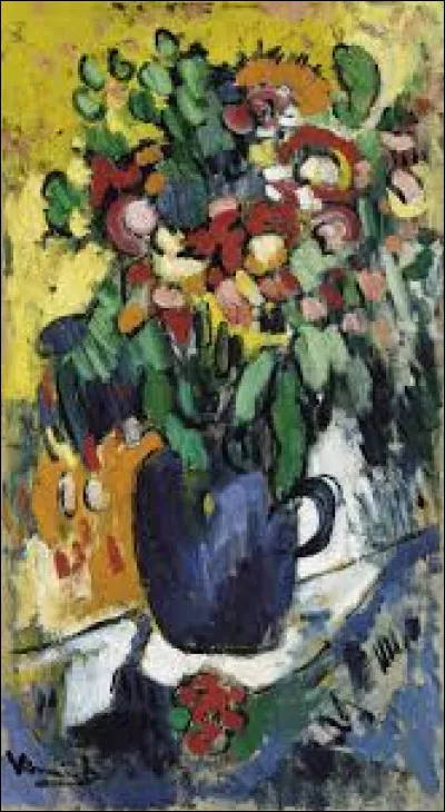 Parmi ces trois fauvistes, lequel a r&eacute;alis&eacute;, vers 1906, cette toile nomm&eacute;e ''Vase bleu avec des fleurs'' ?