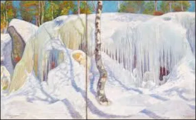 Quel nationaliste romantique finlandais a r&eacute;alis&eacute;, en 1911, cette toile nomm&eacute;e ''Rochers couverts de neige et de glace'' ?