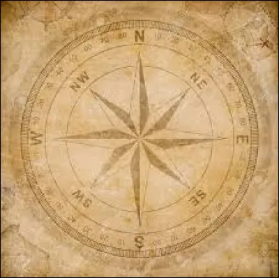 Dans une rose des vents ancienne, quelle direction indiquait la lettre L ?