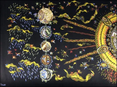 De quel artiste amoureux du Lot sont les tapisseries ici pr&eacute;sent&eacute;es "Le Chant du Monde" ?