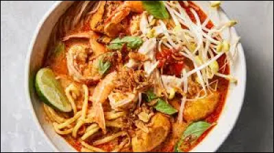 Soupe &eacute;pic&eacute;e &agrave; base de lait de coco ou de tamarin, avec des nouilles et du poisson ou des crevettes, le laksa est une sp&eacute;cialit&eacute; culinaire d'un pays asiatique. Pourriez-vous me dire lequel ?