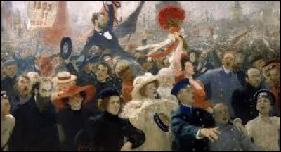 Parmi ces trois ambulants russes, lequel a r&eacute;alis&eacute;, entre 1906 et 1911, cette peinture historique nomm&eacute;e ''Manifestation du 17 octobre 1905'' ?