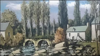 Qui a peint "Baud, Morbihan, le pont de Baud et le moulin" ?