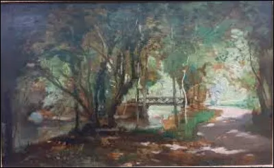 ''Pi&egrave;ce d'eau sous-bois'' est l'&oelig;uvre du membre de l'&Eacute;cole de Barbizon...