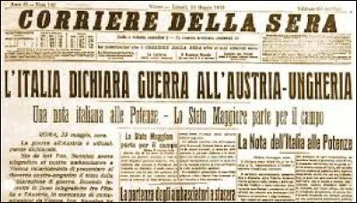 Ce 23 mai, l'Italie entre dans la Grande Guerre : c'&eacute;tait en ...