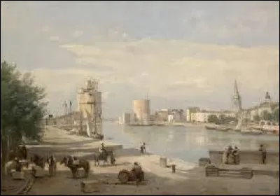 Quel membre de l'&Eacute;cole de Barbizon a r&eacute;alis&eacute; cette ann&eacute;e-l&agrave; cette marine intitul&eacute;e ''Le Port de La Rochelle'' ?