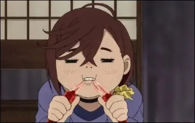 Quel est le plat dans le manga sur lequel elle nous montre beaucoup de plaisir ?
