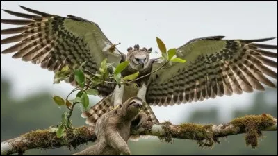Vrai ou faux ?L'aigle harpie s'attaque parfois aux jeunes &eacute;l&eacute;phanteaux.