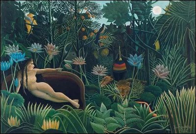 Qui a repr&eacute;sent&eacute; cette belle jeune femme nue allong&eacute;e dans une jungle luxuriante ?