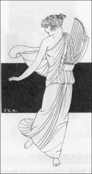 Muse de la Danse et du chant choral, elle ne porte pas de couronne. Elle se nomme. .