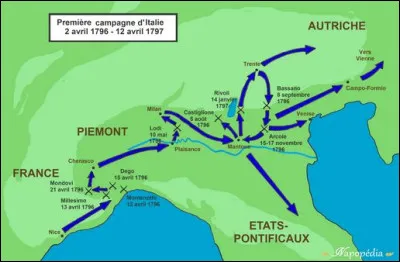 En 1796 il d&eacute;marre la campagne d'Italie. D'une simple diversion il en fait...