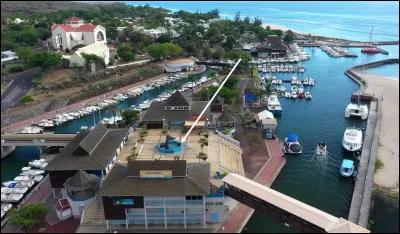 Quelle sculpture monumentale accueille les visiteurs &agrave; proximit&eacute; de l'aquarium de La R&eacute;union, &agrave; Saint-Gilles-les-Bains ?