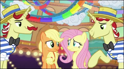 Lors de leur mission, Applejack et Fluttershy seront aid&eacute;es par deux poneys inattendus, de qui s'agit-il ?
