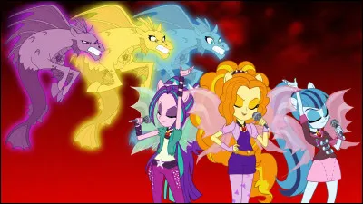 Quel est le nom du groupe de musique des trois sir&egrave;nes qui sont les m&eacute;chantes dans Rainbow Rocks ?