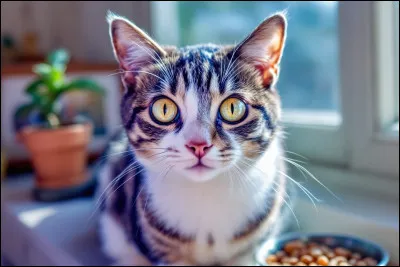 Si ton chat te fixe pendant que tu manges...