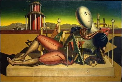 Quel peintre italien surr&eacute;aliste est l'auteur de ce tableau intitul&eacute; ''Le troubadour fatigu&eacute;'' ?