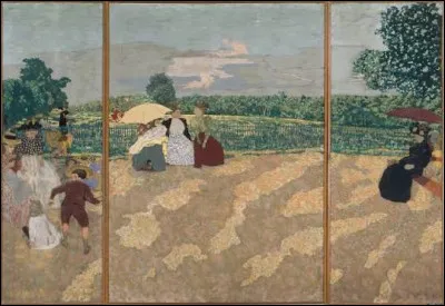 S&eacute;rie de neuf tableaux r&eacute;alis&eacute;s en 1894, ''Jardins publics'' est l'&oelig;uvre du nabi...