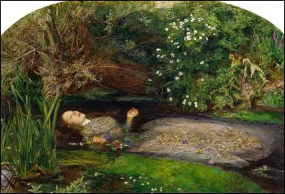 Peinte entre 1851 et 1852, ''Oph&eacute;lie'' est l'&oelig;uvre du pr&eacute;rapha&eacute;liste...