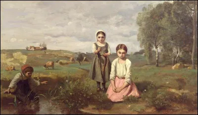 Quel peintre a repr&eacute;sent&eacute; des "Enfants au bord d'un ruisseau dans la campagne &agrave; Lormes" ?