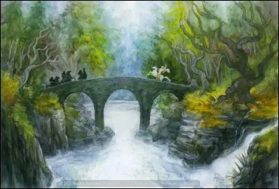 Quel objet Glorfindel laisse-t-il pr&egrave;s du dernier pont avant que les Hobbits et Aragorn ne le franchissent ?