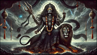 Quel &eacute;l&eacute;ment naturel ou cosmologique est fortement associ&eacute; au pouvoir de destruction et de purification de Kali ?
