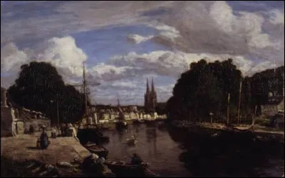 ''Le Port de Quimper'' est une &oelig;uvre r&eacute;alis&eacute;e par un impressionniste en 1857, qui se nomme...