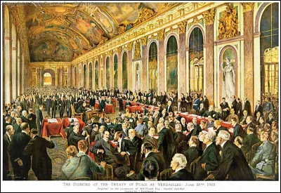 Le trait&eacute; de Versailles est sign&eacute; le 28 juin 1918.
