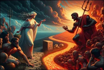 Il en est une, Kakia, parfaitement fourbe qui voulut s&eacute;duire H&eacute;racl&egrave;s en lui promettant une existence facile ; elle s'exhibe dans des tenues l&eacute;g&egrave;res et suggestives : elle repr&eacute;sente...