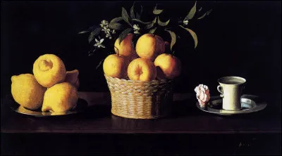 Quel peintre est l'auteur de cette "Nature morte avec citrons, oranges et rose" ?