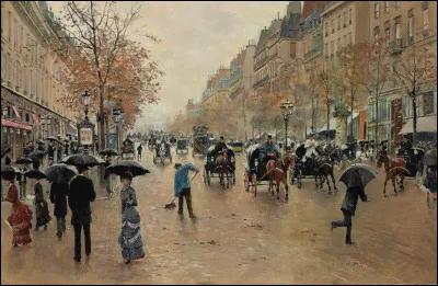 Qui a immortalis&eacute; cette sc&egrave;ne sur le ''Boulevard Poissonni&egrave;re &agrave; l'automne'' ?