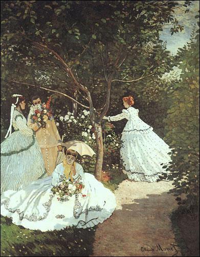 De quel peintre la toile 'Femmes au jardin' est-elle l'une des premires oeuvres ?