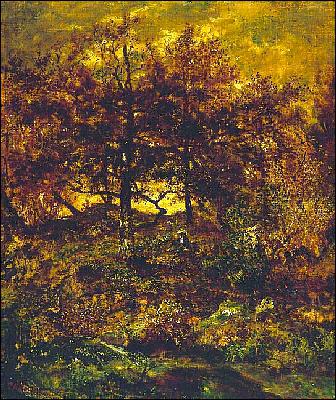 Quel peintre a réalisé 'L'automne à la forêt de Fontainebleau' ?