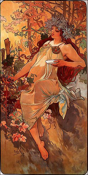 Quel peintre représentant de l'Art nouveau a réalisé 'L'automne' ?