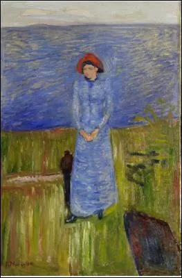 Quel peintre auteur de la toile 'Le cri' a ralis 'Femme au chapeau rouge sur le fjord' ?