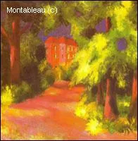 Quel peintre expressionniste allemand a ralis 'Maison rouge dans un parc' ?
