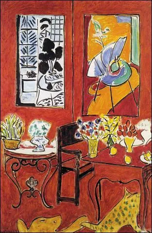 Quel peintre a ralis 'Grand intrieur rouge' ?