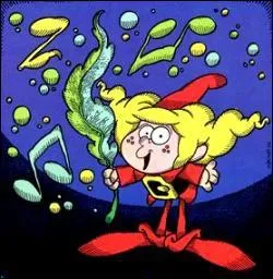 Ce petit lutin aux cheveux blonds, vtu de rouge, possde une herbe magique qui fait de la musique lorsqu'on souffle dessus et rvle les mensonges :