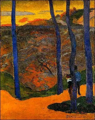 Quel peintre a reprsent 'Arbres bleus' ?