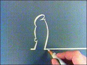 Comment s'appelle cette srie o l'on voit une main de dessinateur crer un personnage qui s'anime seul ensuite ?