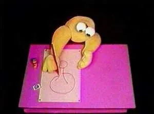 Quelle est cette srie o l'on voit un personnage excuter les dessins que son amie la voix lui demande ?