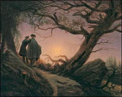 Ce peintre allemand de la p�riode romantique aimait repr�senter des personnages tournant le dos � l'observateur, comme dans cette toile intitul�e 'Deux hommes contemplant la Lune'. Quel est son nom ?