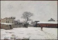 Qui a peint Cour de ferme sous la neige  Marly le Roi ?