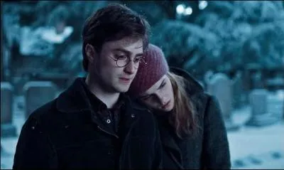 Dans le cimetire de Godric's Hollow, quelle tombe Harry et Hermione contemplent-ils ?