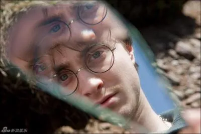 Qu'est ce que Harry apperoit sur ce fragment de miroir ?