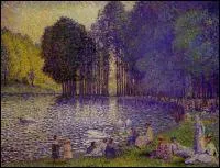 Quel peintre a reprsent 'Le lac au bois de Boulogne' ?