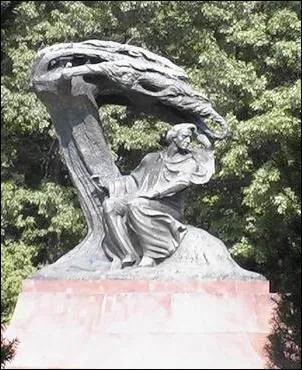 Dans quelle ville de Pologne se trouve cette statue de Chopin ?